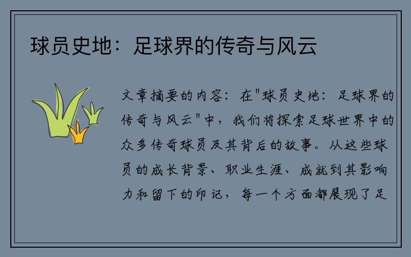 球员史地：足球界的传奇与风云